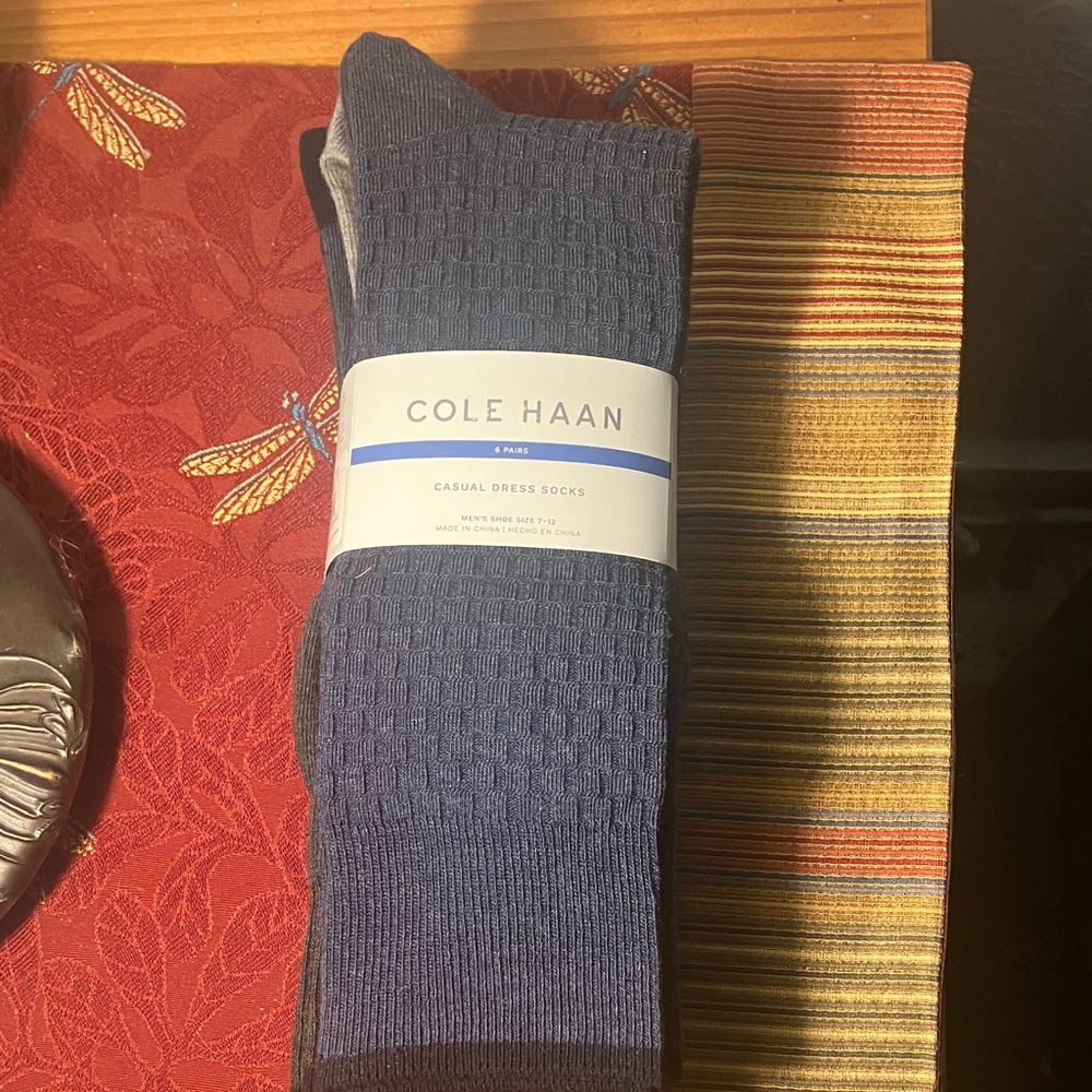 Cole Haan Men's Blue Casual Dress Socks